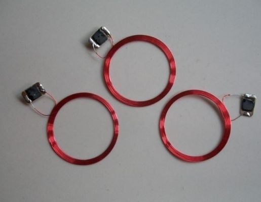 0.1mm Diameter Red Or Silver RFID Inlay Self Adhesive Card Antenna Copper Wire MACW-1