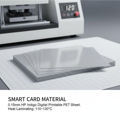 0.15mm HP Indigo Digital Printable PET Sheet for Smart Card Material with Heat Laminating at 110~130℃