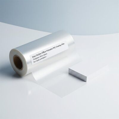 Slow Decline Offset Printable PVC Overlay Film with 0.04-0.10mm Thickness for Card Lamination