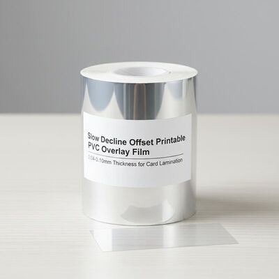 Slow Decline Offset Printable PVC Overlay Film with 0.04-0.10mm Thickness for Card Lamination