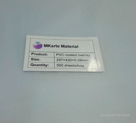 Glue Coating 0.10mm PVC Coated Overlay For Inkjet Print